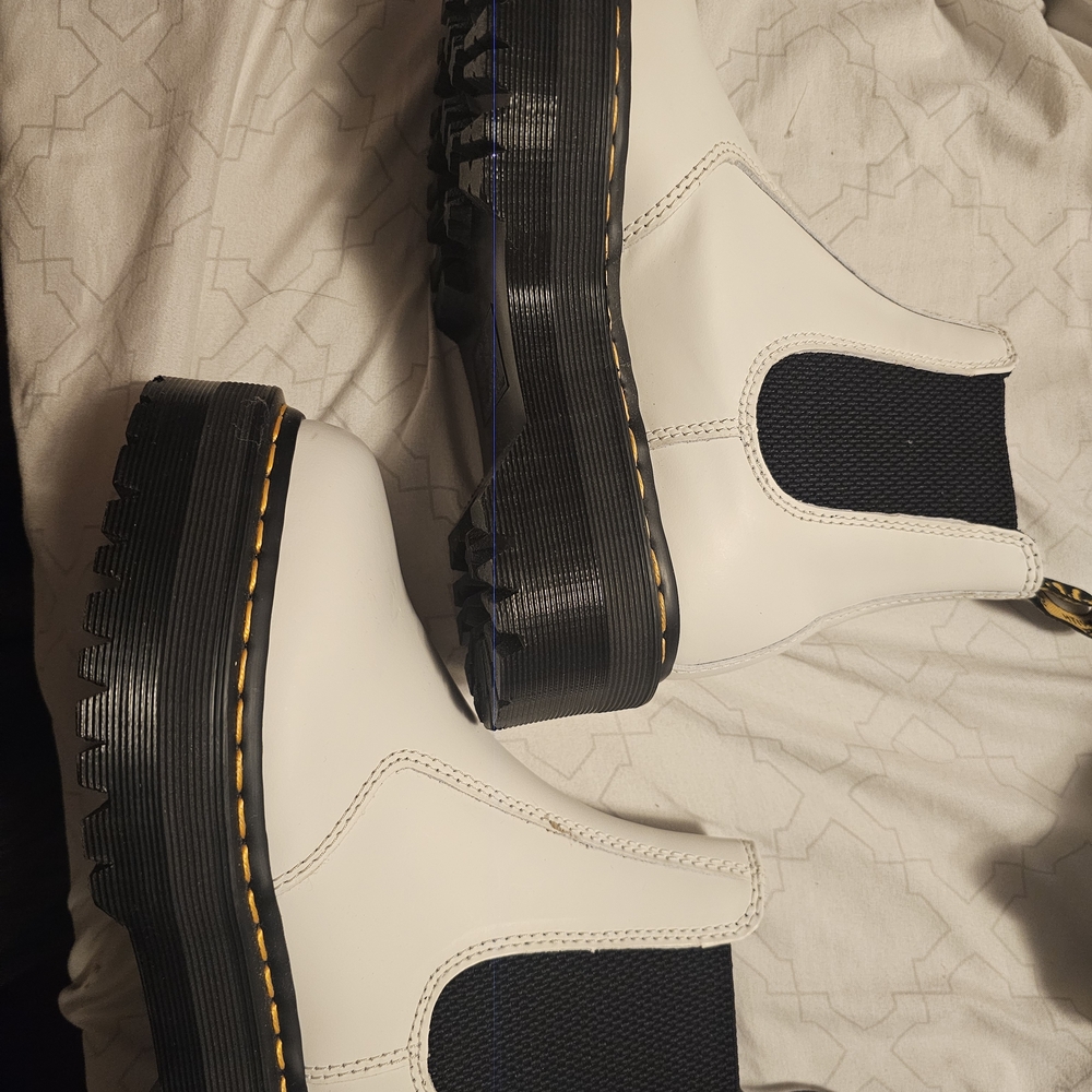 Dr. Martens White and Black Chelsea Boots Like New